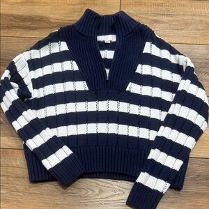 Navy and cream sweater